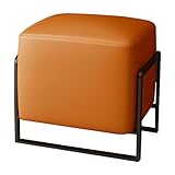 ZH1YFD Quadratische Fußütze aus Leder – weich gepolsterter Polsterhocker mit stabilen...