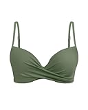 Aqua Eve Damen-Bikinioberteil mit Bügel, Push-Up-Badeoberteil, gepolsterter BH, nur Oberteil, Grün...