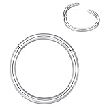 BLESSMYLOVE Silber 1.0mm 8mm Nasenring Hoop 316L Chirurgenstahl Knorpelohrring Septum Clicker Ring...