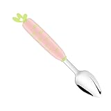 BAZEITFLOW Edelstahl Food Spoon für Kleinkinder Babylöffel ohne Schadstoffe Karottenform Sicherer...