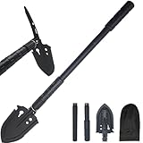 Multifunktional-Klappschaufel Campingschaufel 66CM Schneeschaufel, 50# Hartstahl, Hochfester Extra...