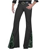 Mymyguoe Schlaghose Herren 70Er 80Er Jahre Kostüm Clubwear Disco Outfits Casual Hohe Taille Flare...