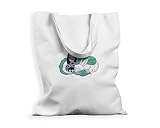 JAW REX Süße Anime Tragetasche Beutel mit Stickmuster, Cute Tote Bag with Embroidery Design | (38...