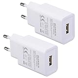 2er Pack USB Ladegerät 5V-2A - Netzteil Stecker - Netzstecker Steckdosenadapter Ladestecker...