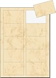 SIGEL DP744 bedruckbare Visitenkarten marmoriert beige, 100 Stück = 10 Blatt, glatter Schnitt...