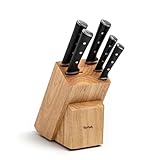 Tefal K232S5 Ice Force Messerblock aus Holz, 5 Messer, Brotmesser 20 cm, Chefmesser 20 cm,...