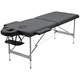 HOMCOM Massageliege klappbar, 7 Zonen höhenverstellbarer Massagebank, Massagetisch, Massagebett...