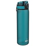 ion8 Trinkflasche, 500 ml, Auslaufsicher, Einhandöffnung, Sichere Verriegelung, Spülmaschinenfest,...