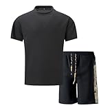 Gsheocm Herren Trainingsanzug Jogginganzug Herren Sommer Casual Sportanzug Atmungsaktiv Leicht...