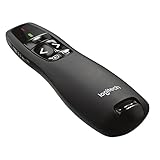 Logitech R400 Presenter, Kabellose 2.4 GHz Verbindung via USB-Empfänger, 15m Reichweite, Roter...