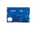 Victorinox, Taschenmesser, klein, Swiss Card Lite, blau transparent (13 Funktionen, Spitzklinge,...
