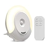 Nachtlicht Stilllicht Steckdose Nachtlampe Dimmbar Schlummerlicht LED Schlaflicht Fernbedienung&11...
