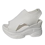 Damen Sandalen mit dicker Plateausohle Mesh Atmungsaktiv Freizeitschuhe Bequem Fitness Strandmode...