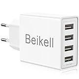 USB Ladegerät, Beikell 4-Ports High-Speed Ladeadapter USB Netzteile mit Smart Device-Adaptive...
