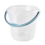 keeeper Eimer mit integrierter Mess-Skala und ergonomischem Griff, 10 l, Mika, Natur-Transparent