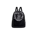 LCHJX Fashion Casual Recond Bag Rucksack PU Leder Frauen Mädchen Damen Rucksack Schwarz schwarz