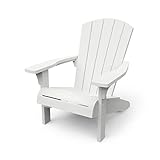 'Allibert by Keter' Troy Adirondack Chair, Outdoor Gartenstuhl aus Kunststoff, weiß, wetterfest,...