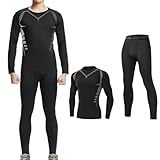 Thermounterwäsche Herren,thermische Unterwäsche Ski,Winter Funktionsunterwäsche Set,Warm Weich...