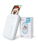 Liene Pearl K100 Mini Fotodrucker für Smartphone(5x7,6cm) - mit 50 Blatt Zink-Fotopapier mit...