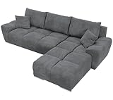 BROMARKT NUBES Ecksofa - Eckcouch mit Schlaffunktion und Bettkasten - Couch - L Form - Bettsofa -...