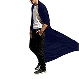 Gefomuofe Strickjacke Herren Lange Kimono Jacken Drapierter Cardigan mit Schalkragen Muskel...
