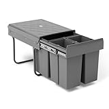 IDMarket - Einbau-Abfalleimer mit 3 herausnehmbaren Fächern 1 x 15 l und 2 x 8 l