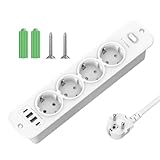 Versenkbare Steckdose mit USB, 4 Fach Einbausteckdose mit 2 USB und 2 Type-C(PD 20W), Einbau...