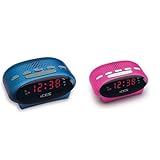 iCES ICR‑210 FM Radiowecker 2er Set – Dual Alarm, PLL‑FM Radio, Snooze & Sleep Timer – Blau...