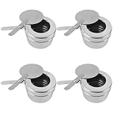 Stakee Brennstoffbehälter Aus Edelstahl, 4er-Set Brennstoffbehälter Für Warmhaltegeräte Deckel,...