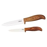 STONELINE® Back to Nature Keramikmesser-Set, 2-tlg., 1 Universalmesser ca. 21 cm, 1 Chefmesser ca....