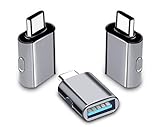 3 Stücke USB C Stecker auf USB A 3.0 Buchse Adapter mit OTG, USB Typ C Thunderbolt 4/3 Ladekabel...