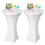 AMFUN 2er-Set Stretch Stehtisch Hussen, Stehtisch Hussen, Verstärkung im Fußbereich, Quadrat Ecken...