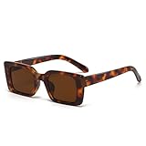 Long Keeper Retro Rechteck Sonnenbrille Damen Herren Vintage Eckig Sonnenbrille Trendige...