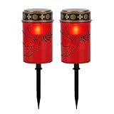 LED Grablicht,Grablicht Set Aus 2 LED Wegeleuchten | Wasserdichte LED Stehlaternen Für Garten...