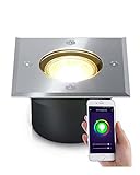 lambado® Flacher LED Bodenstrahler für Aussen mit RGB Farbwechsel dimmbar - Alexa & Google Home...