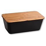 Kesper | Brotbox, Material: Kunststoff, Bambus, Maße: B: 35 x H: 13,5 x T: 20 cm, Farbe: Schwarz,...