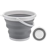 SINZONeu® Faltbarer Eimer 5L aus Silikon - Platzsparender Putzeimer für Camping, Haushalt &...