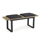 DUBI Möbel Sitzbank LEA, Esszimmerbank 120 cm mit Sitzauflagen gepolstert Holzbank für Esszimmer,...