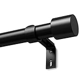 Schwarz Gardinenstange 76-228 cm, 25mm Vorhangstange Ausziehbar Curtain Rod Gardinenstangen für...