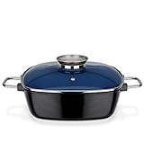 GSW Viereckbräter Ceramica – hochwertiger Bräter mit Deckel, ideal zum Schmoren, Dünsten und...