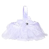 Weiß Hochzeit Blumenkorb,Hochzeit Blumenmädchen Korb Blumenkinderkörbchen,Blumenmädchen Korb mit...