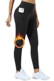 Enjoyoga Thermo Leggings Damen mit Taschen [für Winter] - High Waist Sporthose Laufhose Yogahose...