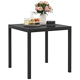 Outsunny Gartentisch 73x73 cm Wetterfest Aluminium Outdoor Esstisch mit Holzoptik, rutschfest...
