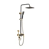 GYEQXKT Vintage Messing Duschsystem Dachdusche Regendusche Set Handbrause Duschkopf Badewanne...