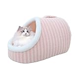 Katzenhöhle Bett Hausschuh Katzenhaus Pantoffeln geformt Bett Warm Kätzchen Haus Höhle Indoor...
