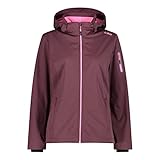 CMP - Leichte Softshelljacke für Damen mit abnehmbarer Kapuze, Pflaume, D44