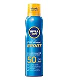 NIVEA SUN UV Dry Protect Sport Sonnenspray LSF 50 (200 ml), 100% transparenter und erfrischender...