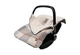 Jollein Fußsack Check Boucle - Teddy - Für Babyschale Kinderautositz Gruppe 0+ und Kinderwagen -...