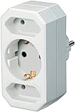 Brennenstuhl Mehrfachsteckdose, Steckdosenadapter 3-Fach mit erhöhtem Berührungsschutz (2 x...