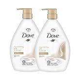 Dove Nourishing Silk Duschgel 1000 ml | Pflegende Seide | MIT INTEGRIERTER PUMPE (2 Stück)